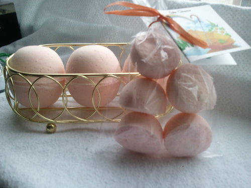 14 bath bombs in Darlin' Clementine gift bag bath fizzies, great for dry skin, shea, cocoa, 7 ultra rich oils by Spa Pure