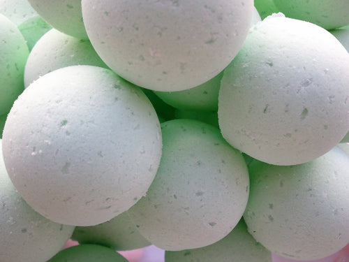 14 bath bombs in Coconut Lime fragrance, gift bag bath fizzies, great for dry skin, shea, cocoa, 7 ultra rich oils by Spa Pure