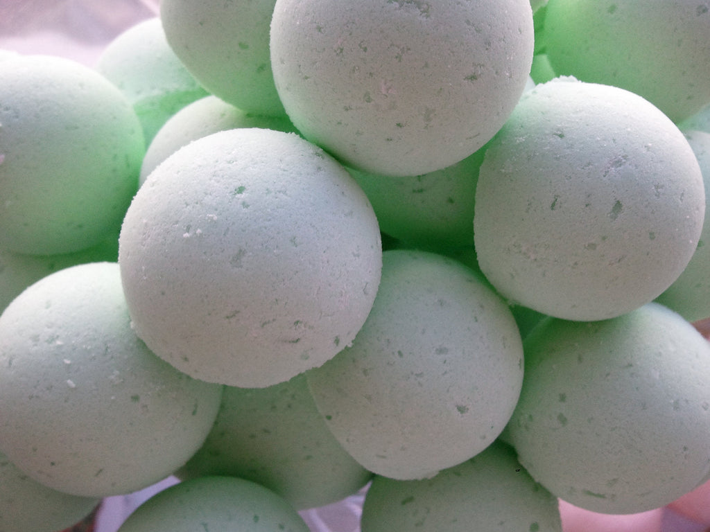 14 bath bombs in Coconut Lime fragrance, gift bag bath fizzies, great for dry skin, shea, cocoa, 7 ultra rich oils by Spa Pure