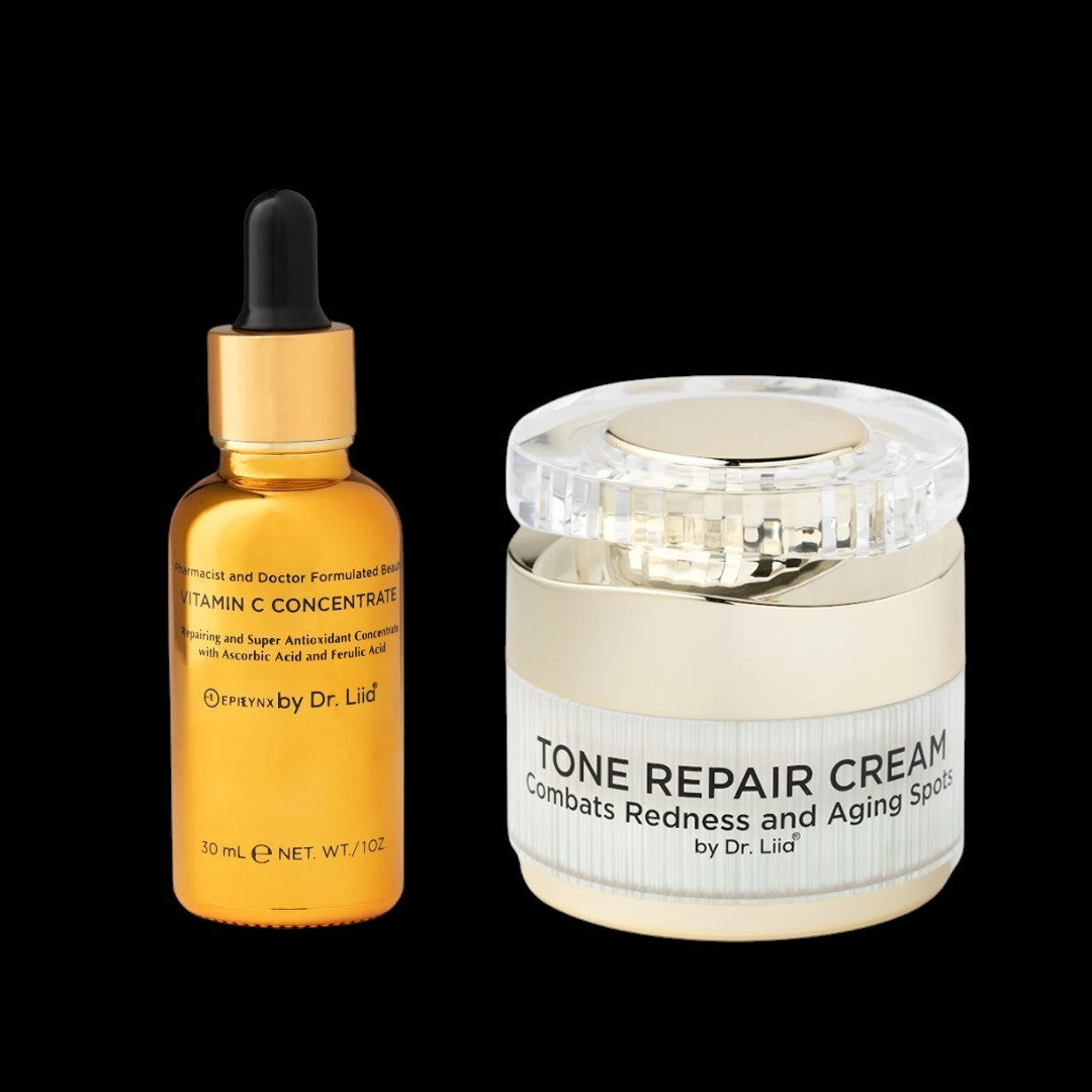 Brightening Vitamin C & Tone Repair Cream Set – Vegan, Gluten-Free Dark Spot & Hyperpigmentation Duo by EpiLynx