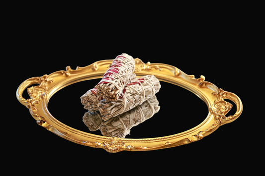 4" Sustainably Harvested - White Sage & Rose Petals - AetherLux.Shop