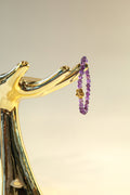 Amethyst Crystal Bracelet • Gold Elephant by The Good Shaman