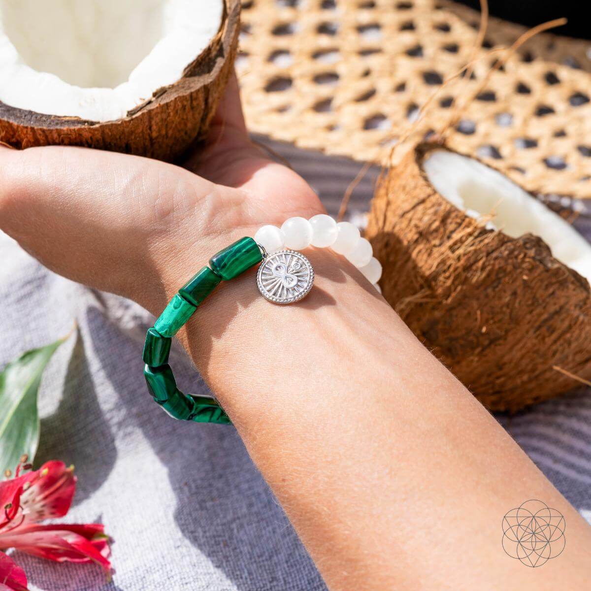 Infinite Triumph - Malachite & Selenite Success Bracelet by Conscious Items