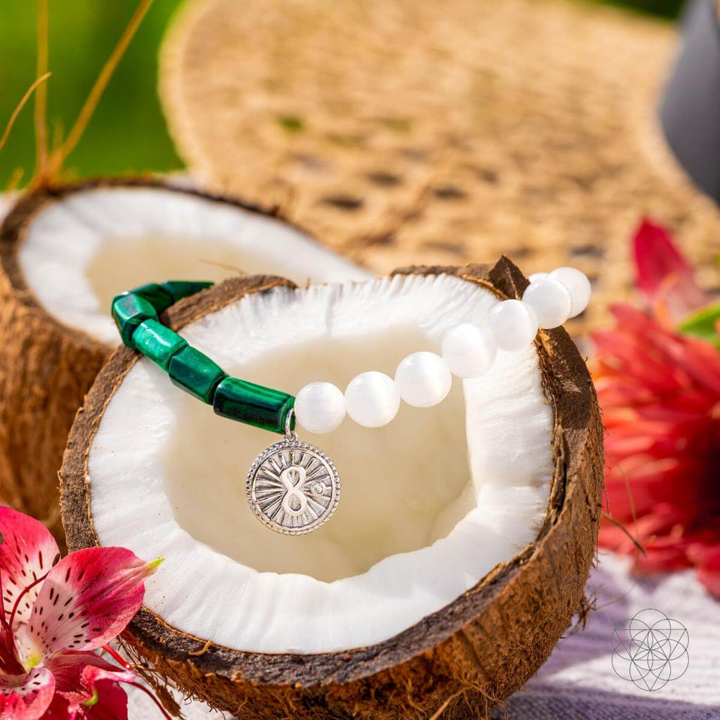 Infinite Triumph - Malachite & Selenite Success Bracelet by Conscious Items