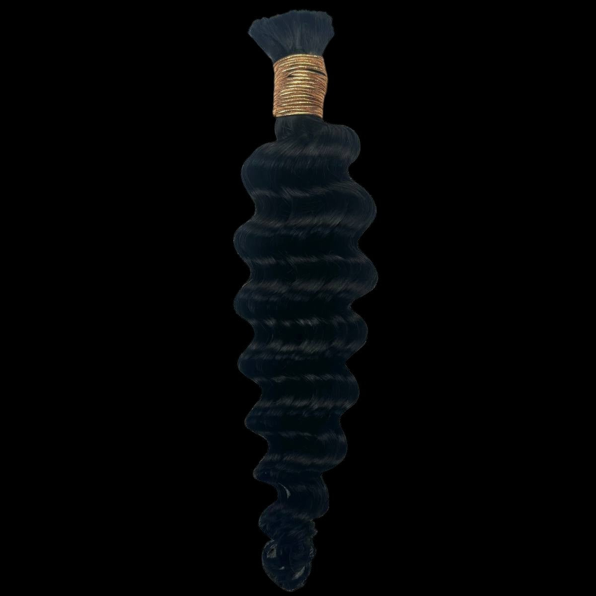 Jet Black Deep Wave Bulk 100% Human Braiding Hair by Private Label