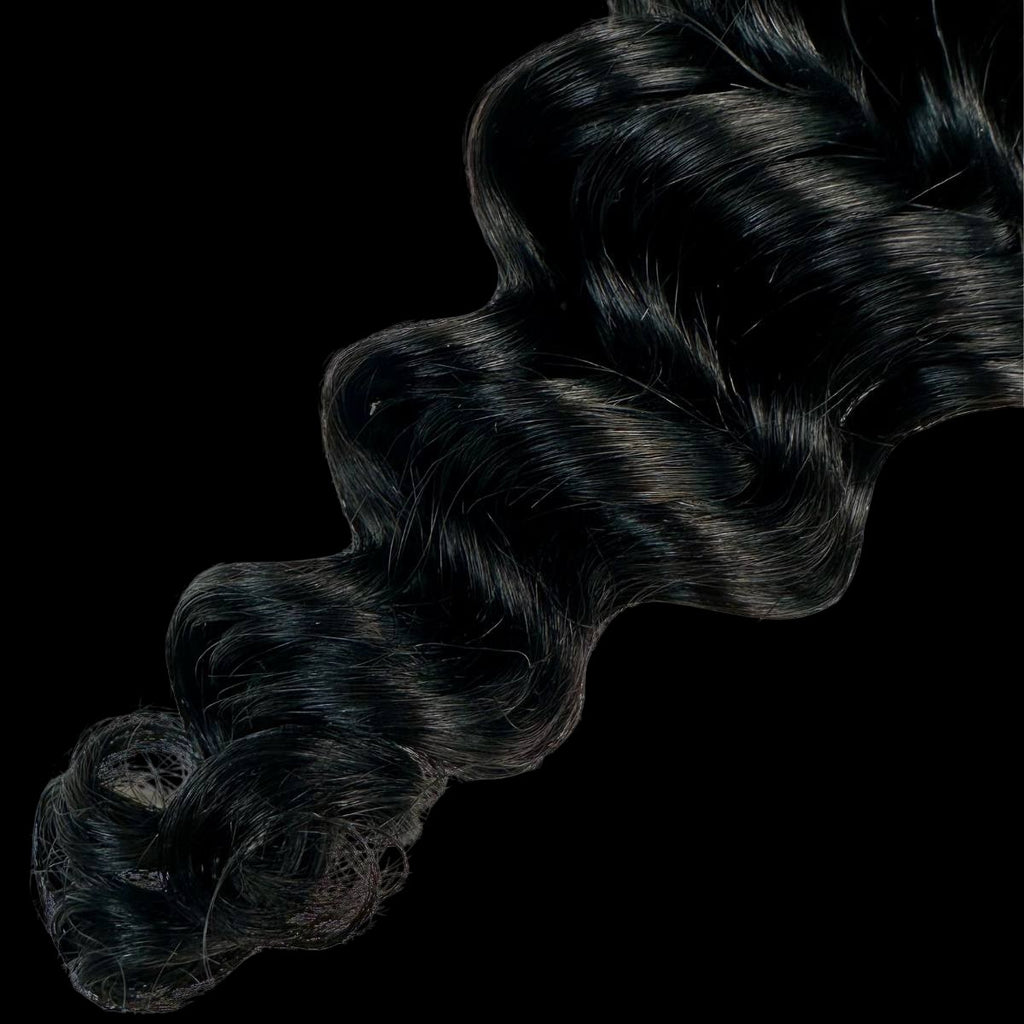 Jet Black Deep Wave Bulk 100% Human Braiding Hair by Private Label