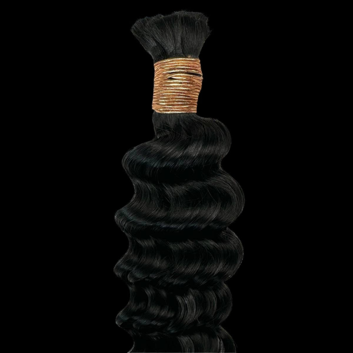 Jet Black Deep Wave Bulk 100% Human Braiding Hair by Private Label