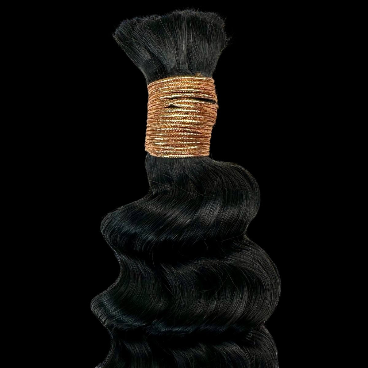 Jet Black Deep Wave Bulk 100% Human Braiding Hair by Private Label