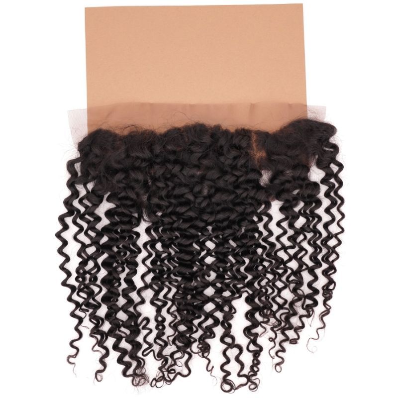 Kinky Curly 13x4 Transparent Lace Human Hair Frontal by Private Label
