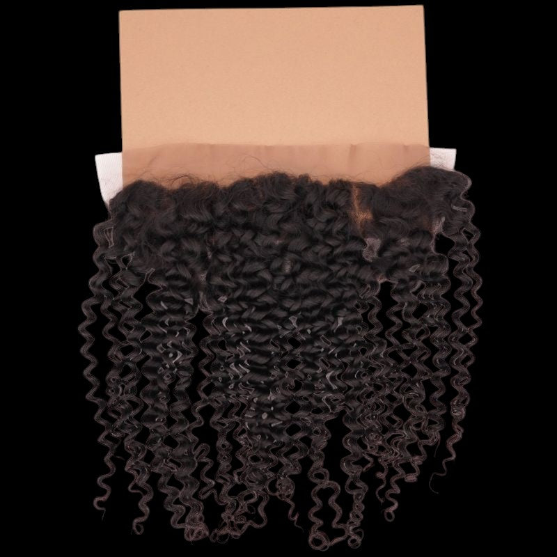 Kinky Curly 13x4 Transparent Lace Human Hair Frontal by Private Label