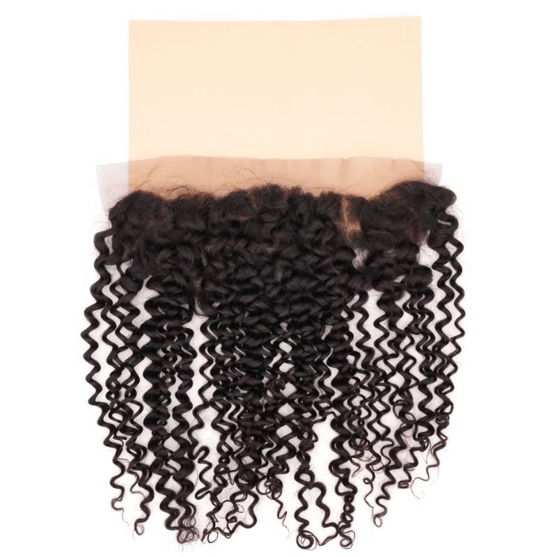 Kinky Curly 13x4 Transparent Lace Human Hair Frontal by Private Label