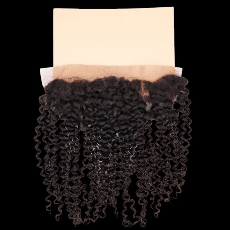 Kinky Curly 13x4 Transparent Lace Human Hair Frontal by Private Label