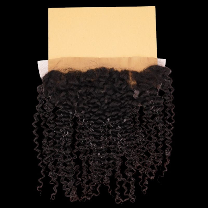 Kinky Curly 13x4 Transparent Lace Human Hair Frontal by Private Label