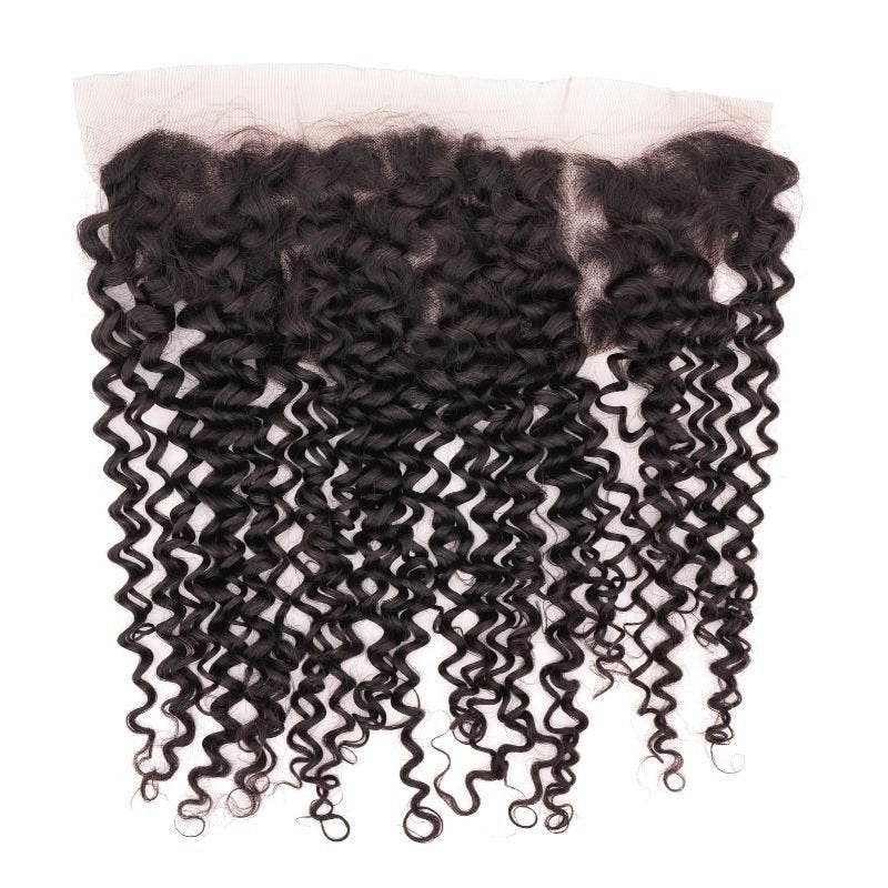 Kinky Curly 13x4 Transparent Lace Human Hair Frontal by Private Label