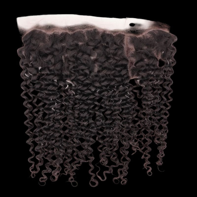 Kinky Curly 13x4 Transparent Lace Human Hair Frontal by Private Label