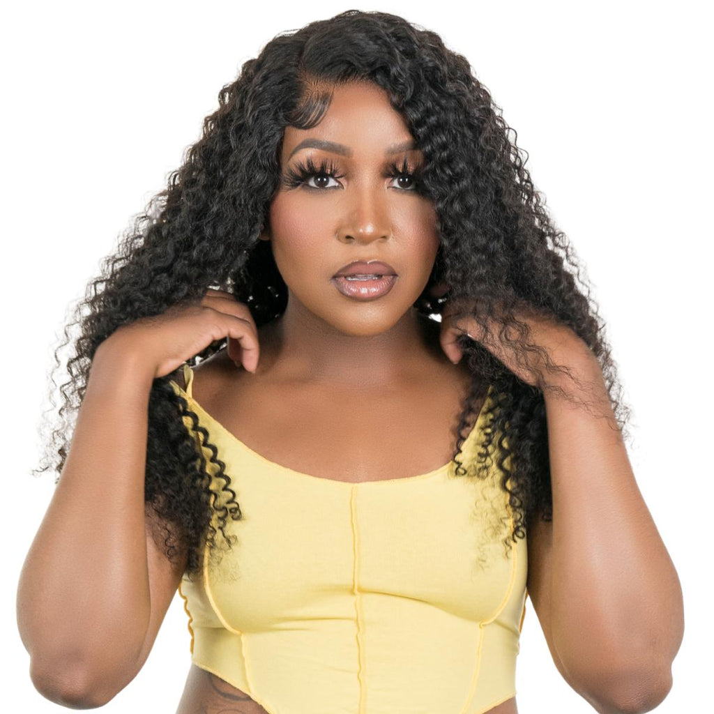 Kinky Curly 4x4 Transparent Lace 100% Human Hair Closure Wig by Private Label