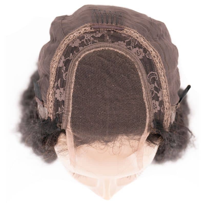 Kinky Straight 4x4 Transparent Lace 100% Human Hair Closure Wig by Private Label