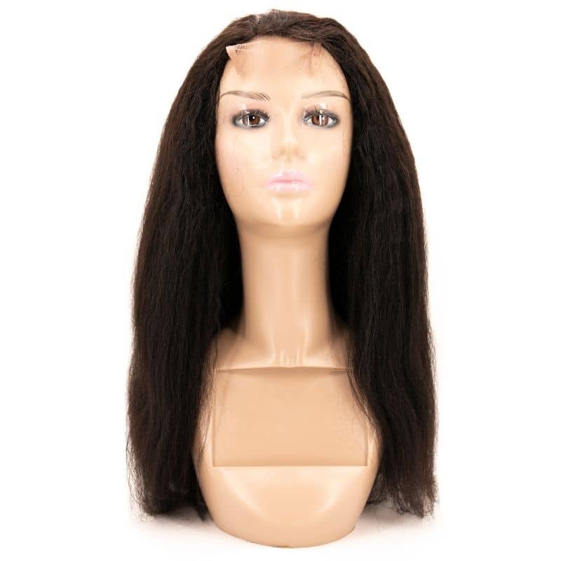 Kinky Straight 4x4 Transparent Lace 100% Human Hair Closure Wig by Private Label
