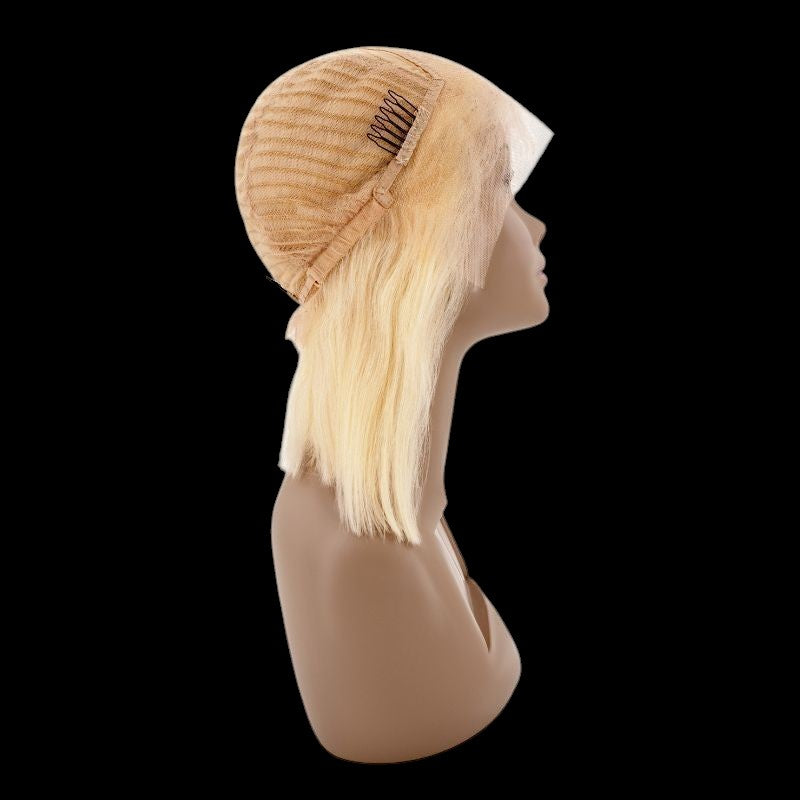 Blonde Straight 13x4 Transparent Lace 100% Human Hair Bob Wig by Private Label