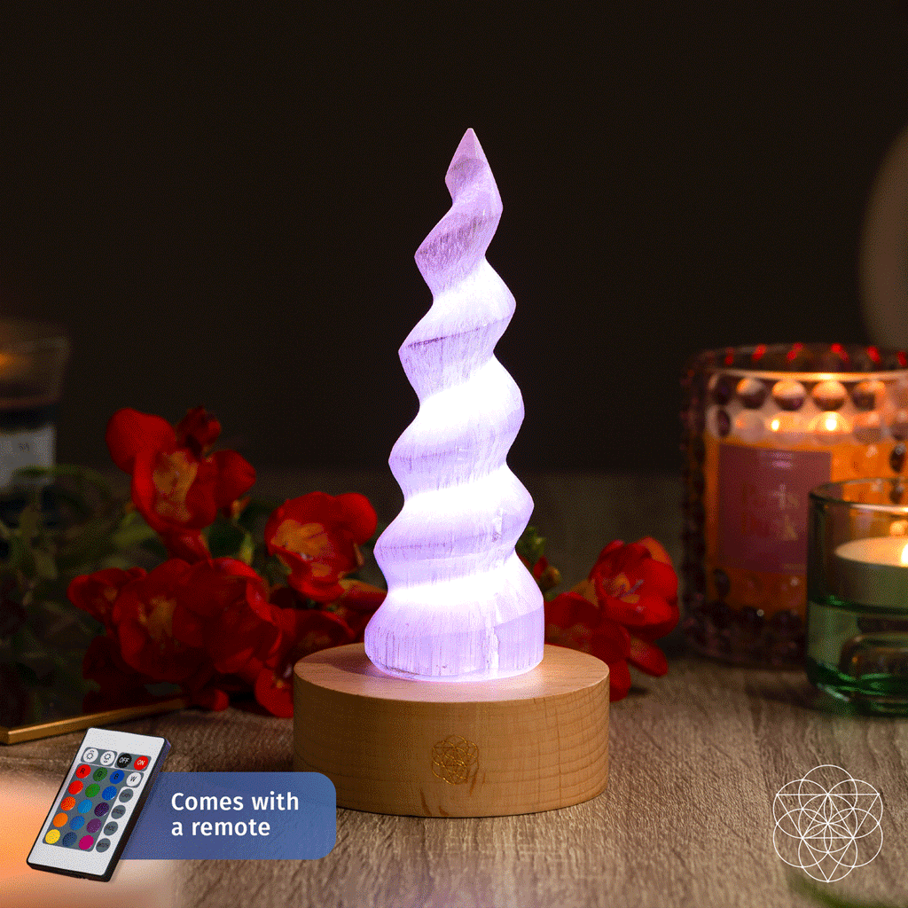 Therapy By Light - Selenite Flame Lamp by Conscious Items