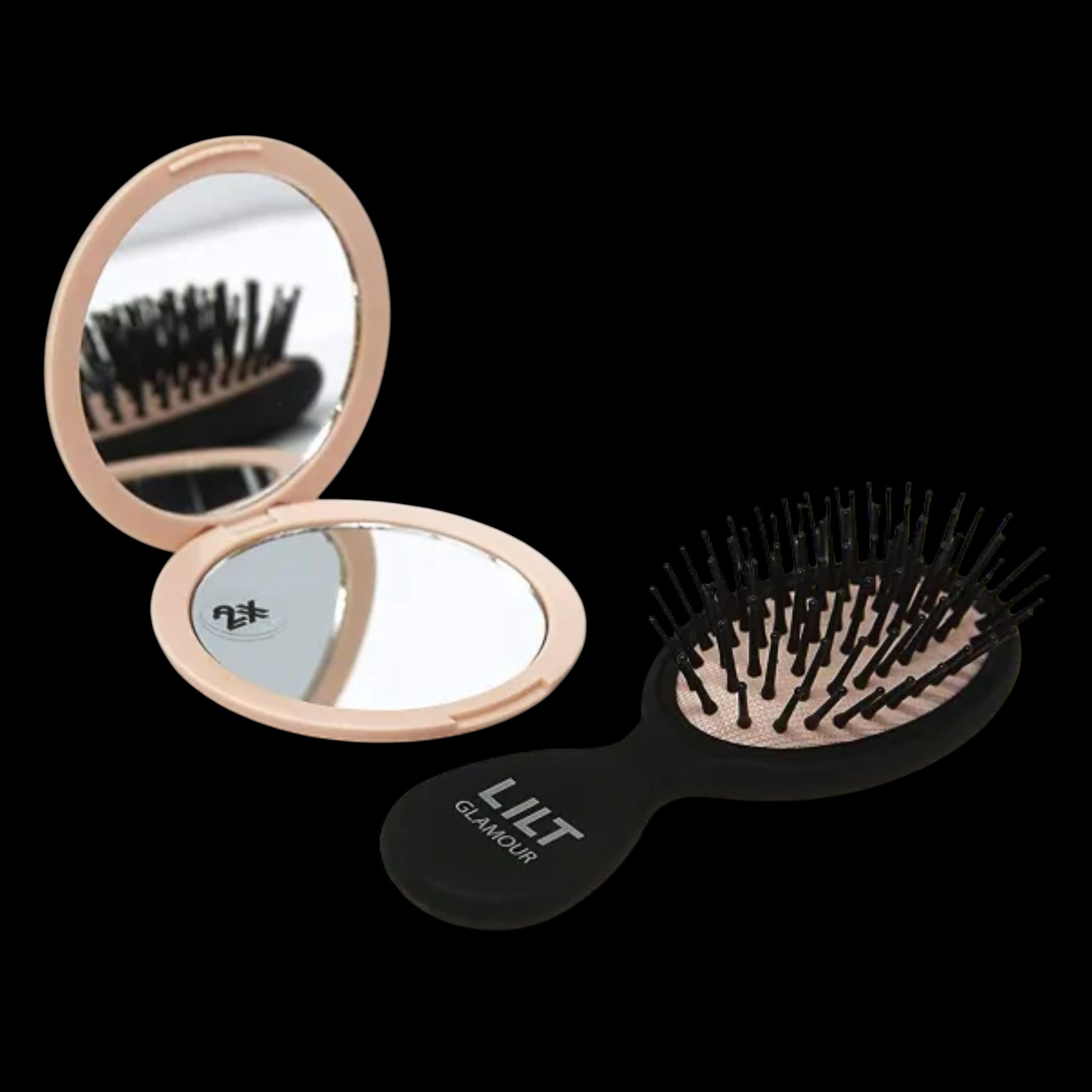 Lilt 2-Piece Compact Hair Brush & Mirror Gift Set by VYSN