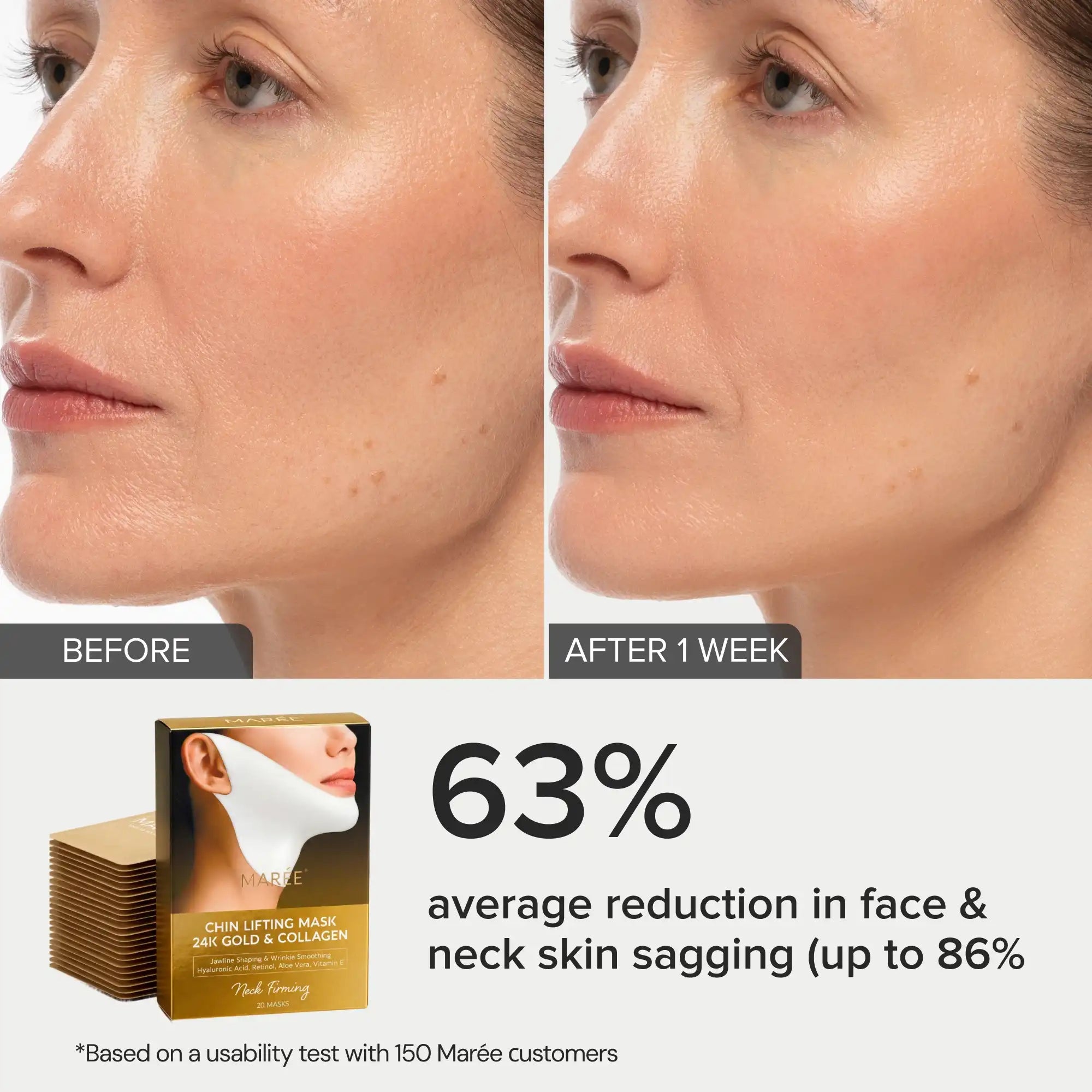 24K Gold V-Line Lifting Mask 20 PCS by Maree