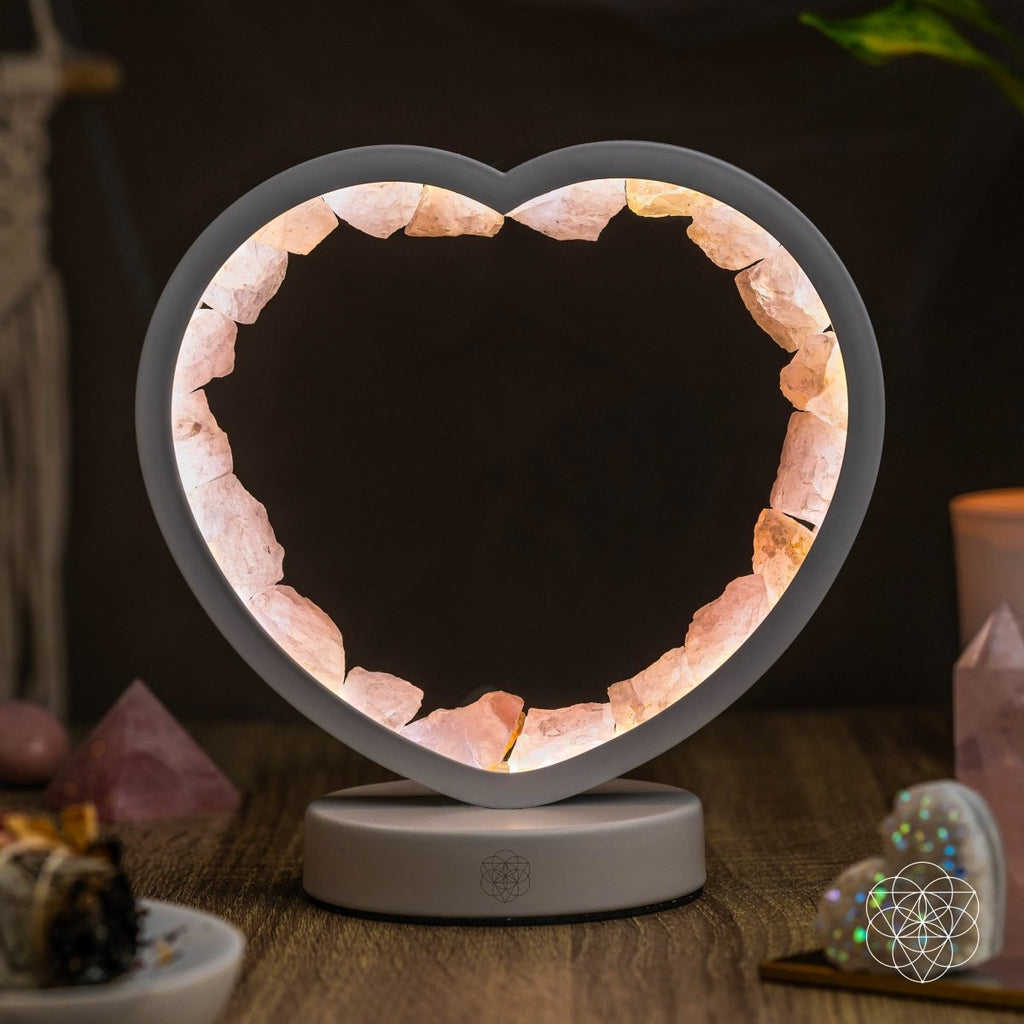Love Magnet - Rose Quartz Heart Lamp by Conscious Items