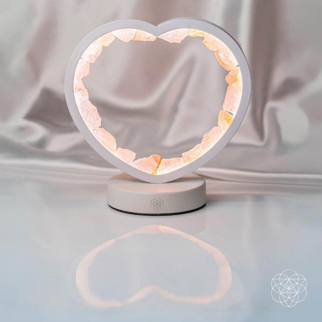 Love Magnet - Rose Quartz Heart Lamp by Conscious Items