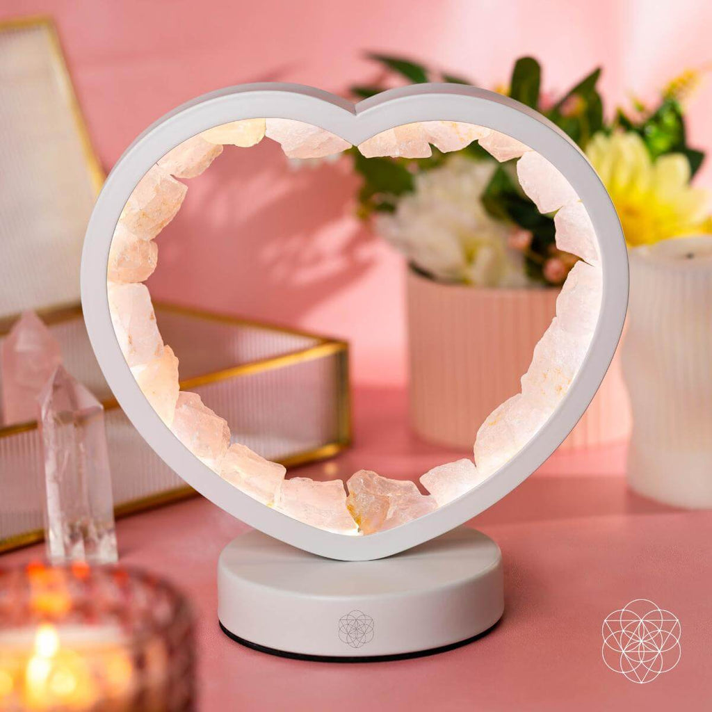 Love Magnet - Rose Quartz Heart Lamp by Conscious Items