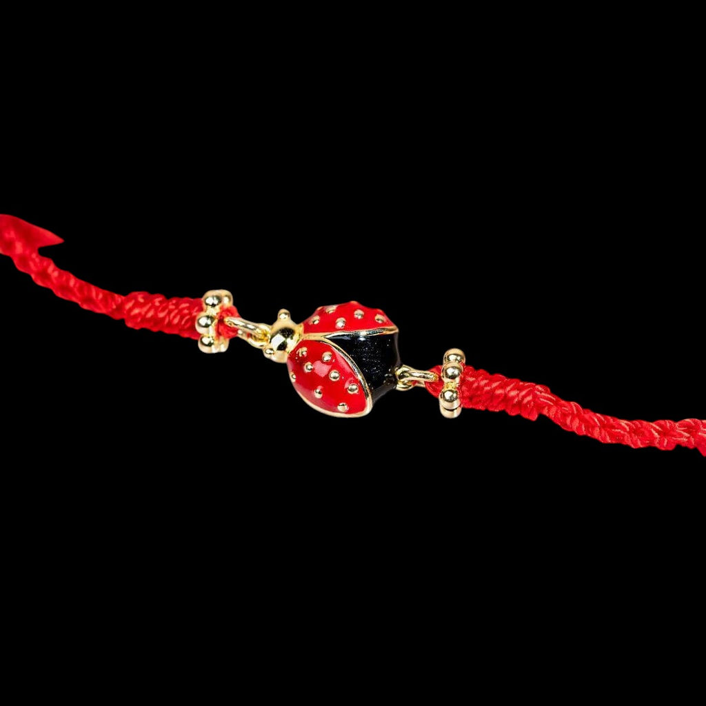 Lucky Ladybug - Four-Strand Red String Bracelet by Conscious Items