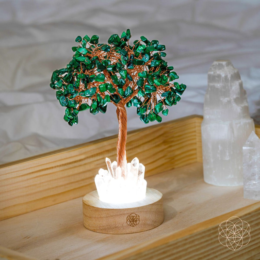 Malachite Anxiety Tree Lamp by Conscious Items
