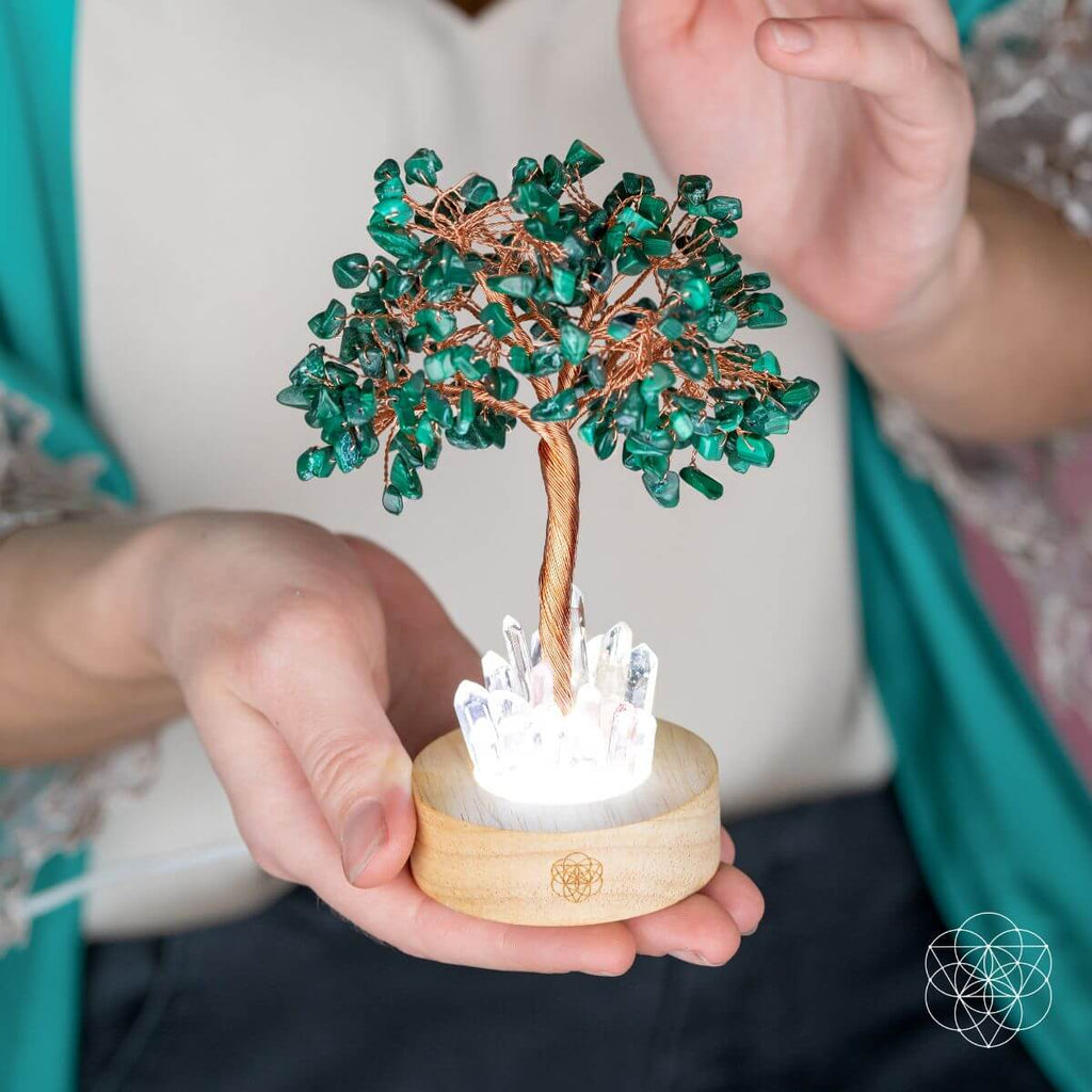 Malachite Anxiety Tree Lamp by Conscious Items