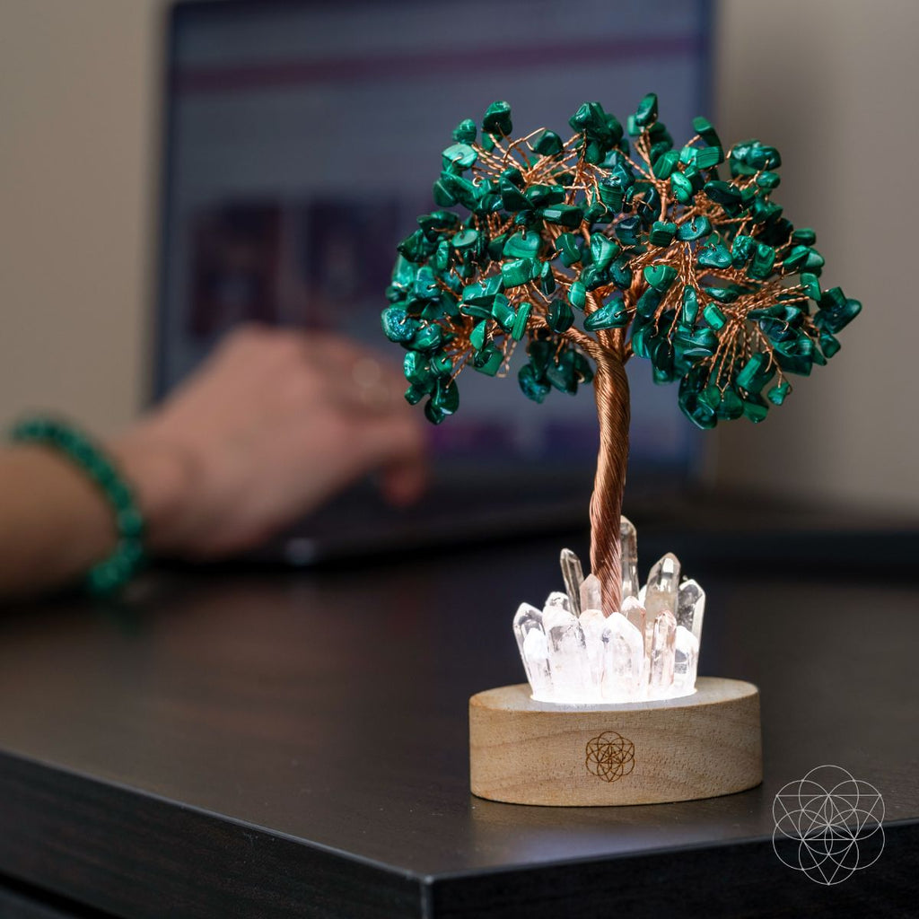 Malachite Anxiety Tree Lamp by Conscious Items