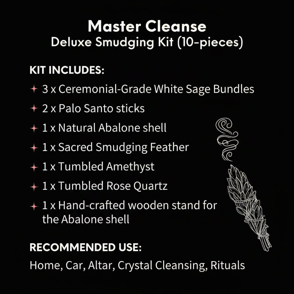 Master Cleanse - Deluxe Smudging Kit (10-Pieces) by Conscious Items