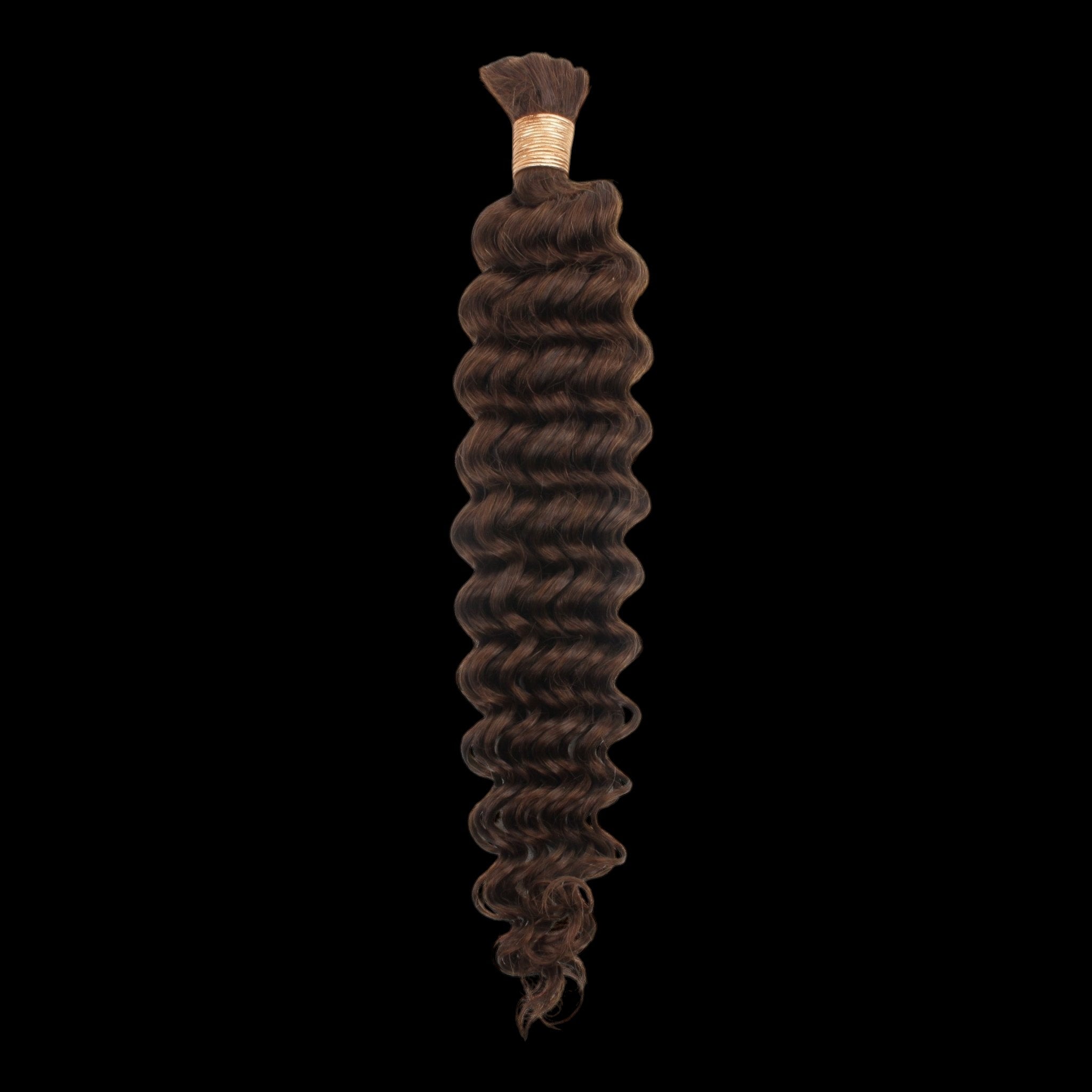 Medium Brown Deep Wave Color 4 Bulk 100% Human Braiding Hair by Private Label