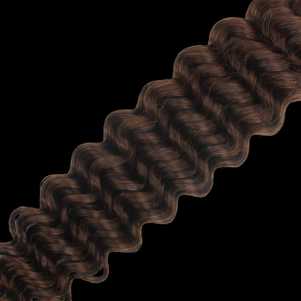 Medium Brown Deep Wave Color 4 Bulk 100% Human Braiding Hair by Private Label