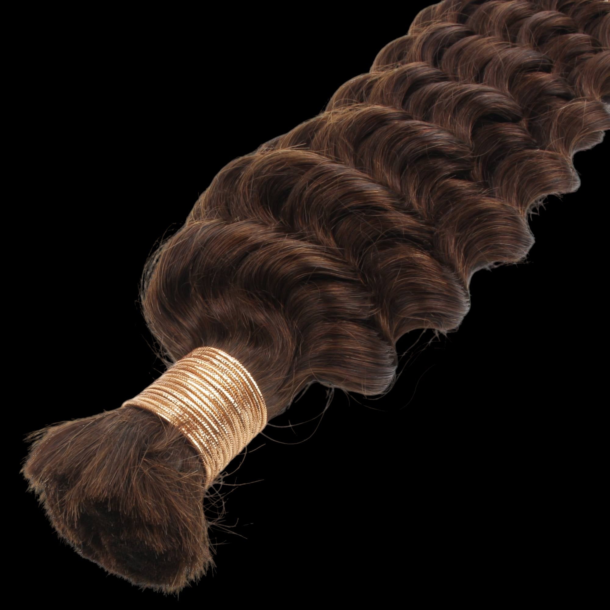 Medium Brown Deep Wave Color 4 Bulk 100% Human Braiding Hair by Private Label