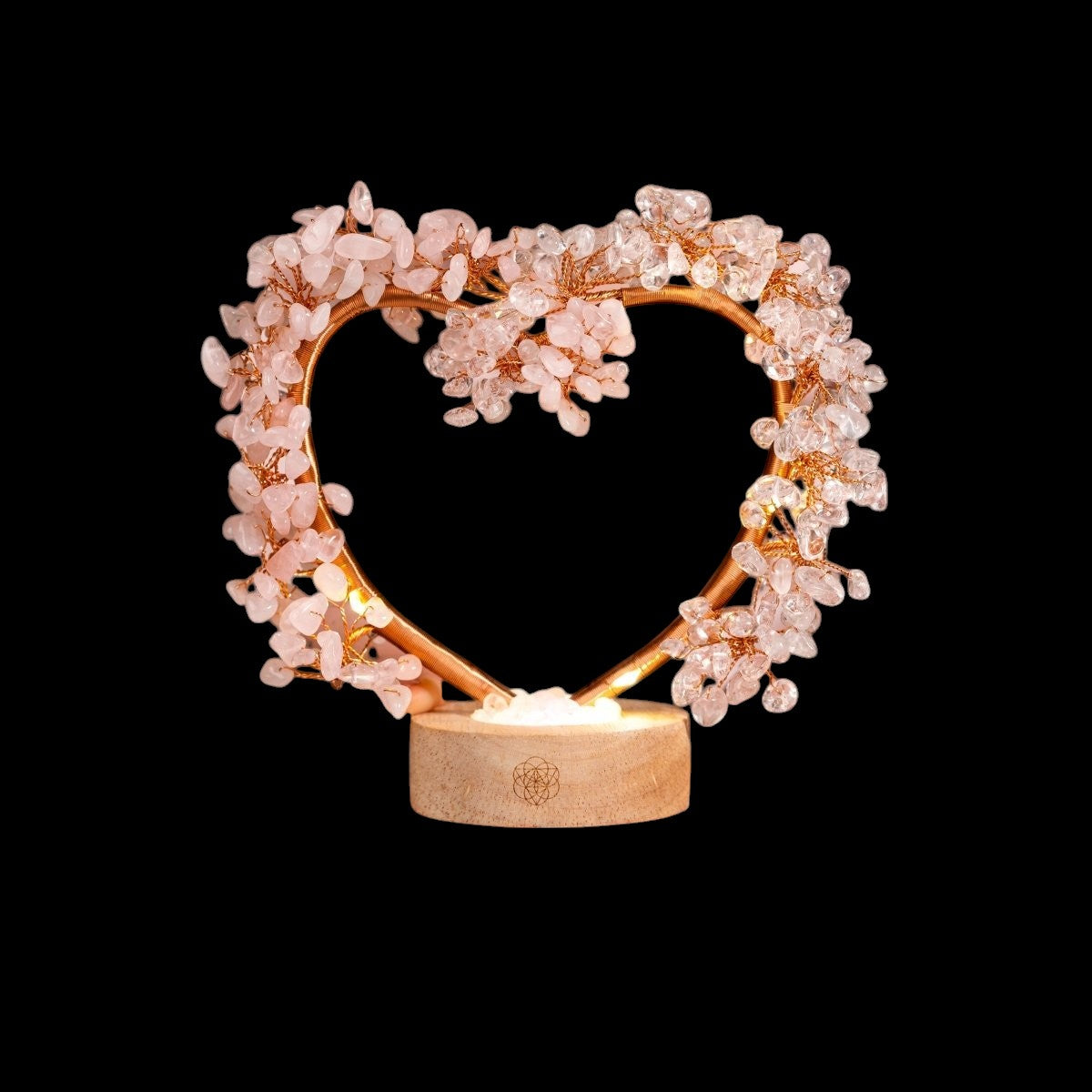Mend My Broken Heart - Rose & Clear Quartz Tree Lamp by Conscious Items