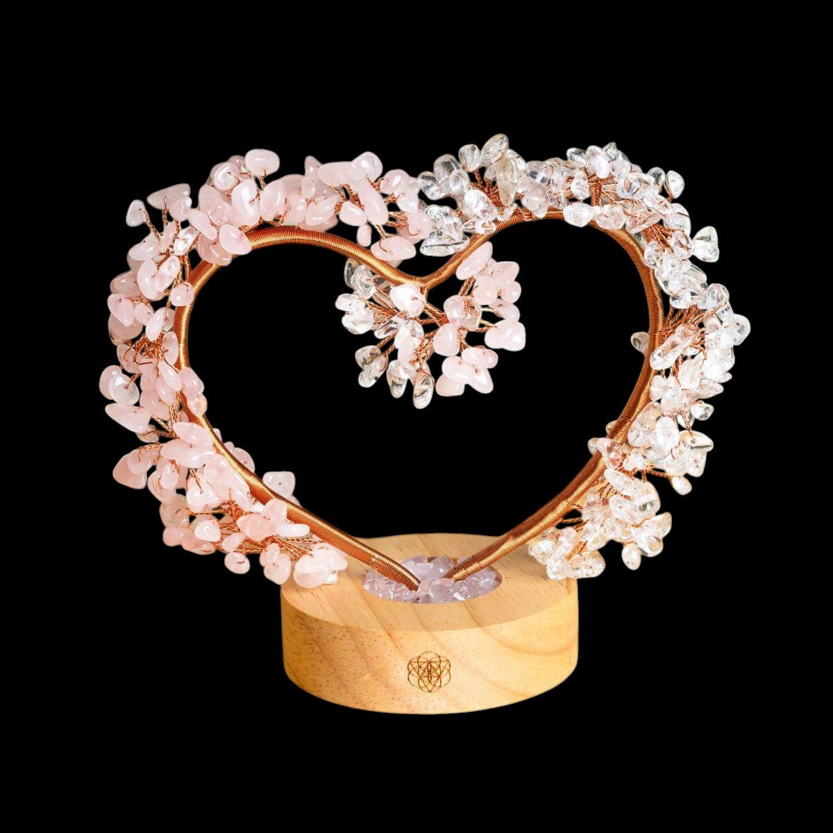 Mend My Broken Heart - Rose & Clear Quartz Tree Lamp by Conscious Items