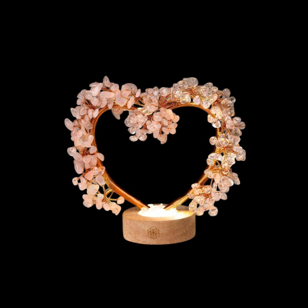 Mend My Broken Heart - Rose & Clear Quartz Tree Lamp by Conscious Items