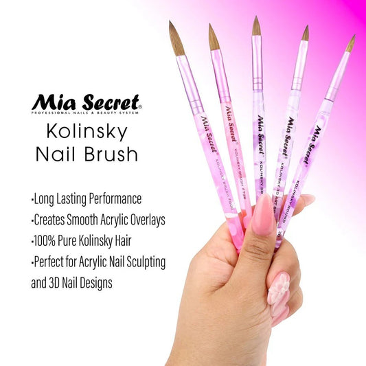 Mia Secret - Kolinsky Nail Brushes Art 3D Round by kvadrat store