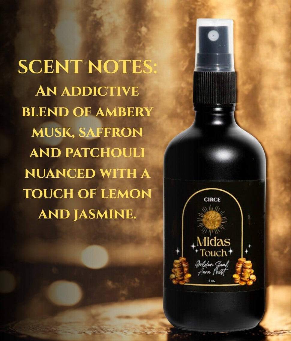 Midas Touch Aura Mist – Luxury Amber, Saffron & Patchouli Prosperity Spray by Circe Boutique