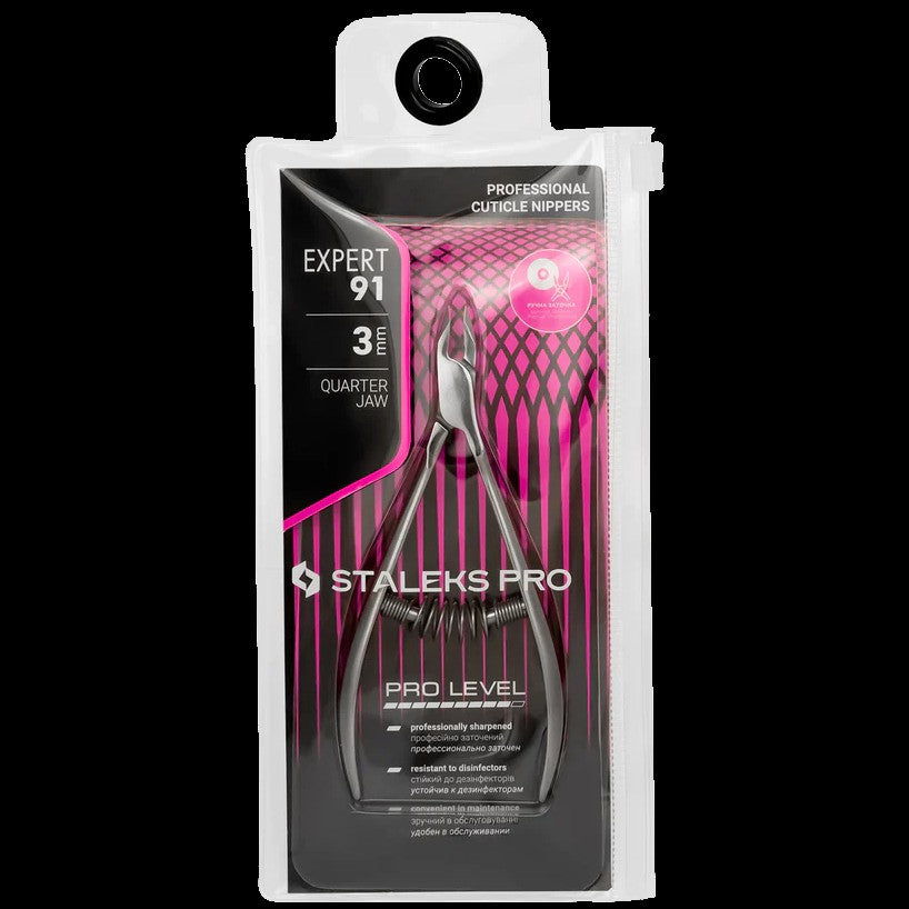 STALEKS Pro Expert 91 Professional Cuticle Nippers 3 mm Ne-91-3 by kvadrat store