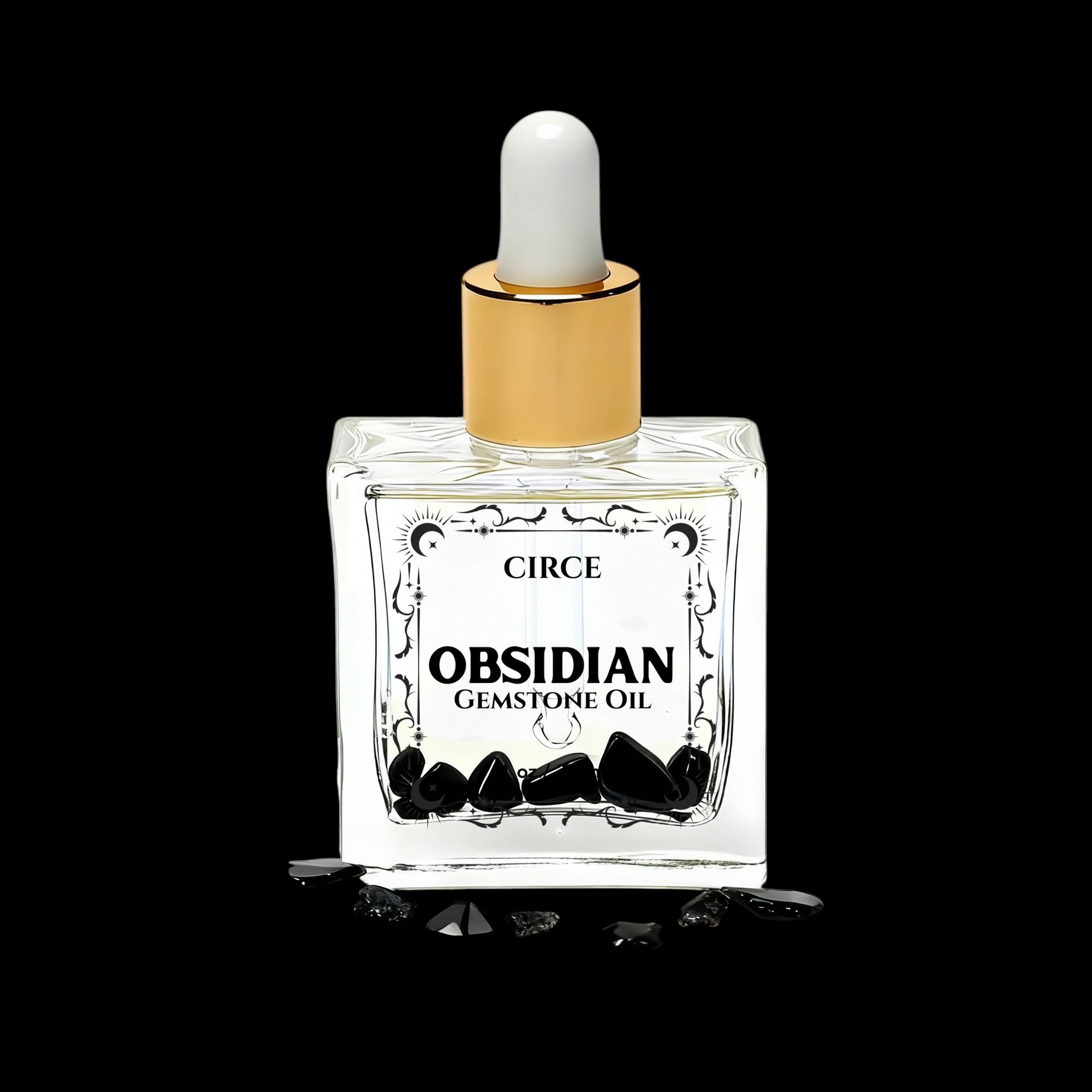 Crystal Body Oil Trio – Rose Quartz, Citrine & Obsidian Discovery Set by Circe Boutique