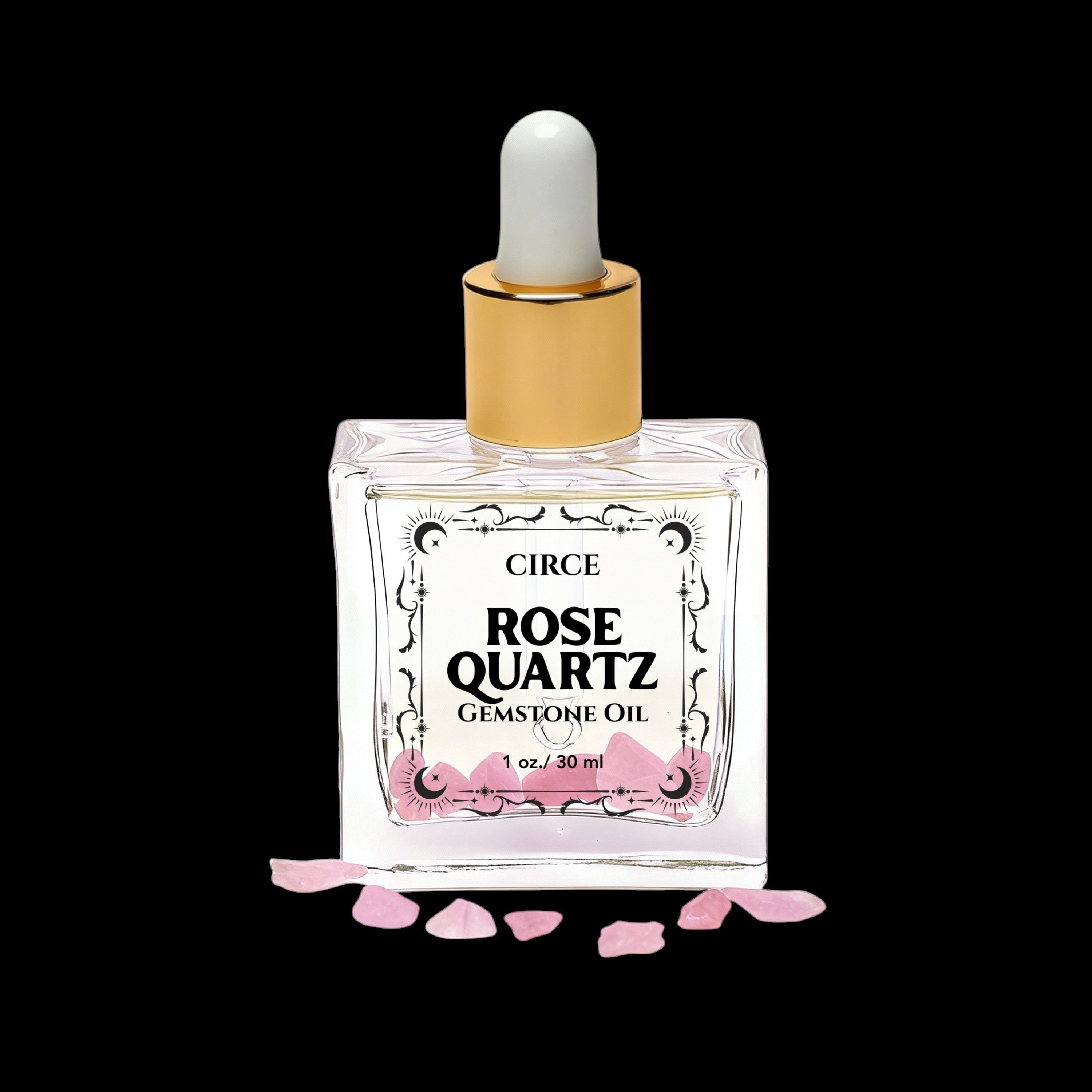Crystal Body Oil Trio – Rose Quartz, Citrine & Obsidian Discovery Set by Circe Boutique