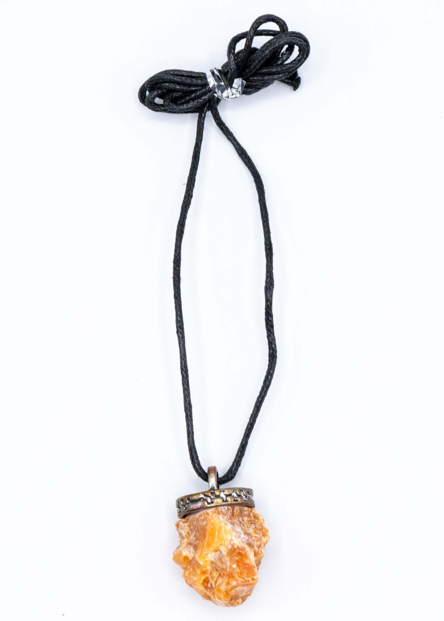 Orange Calcite Crystal Necklace