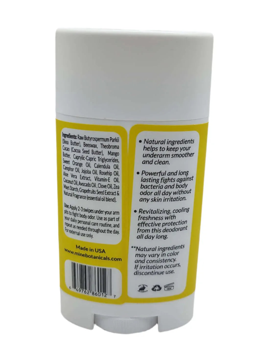 Natural Organic Deodorant Solid Stick
