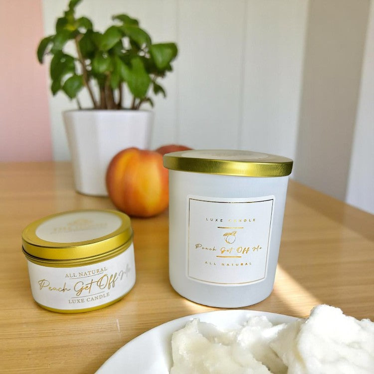 Peach Get Off Me - Luxe Hand-Poured Natural Coconut Wax Candle by The Good Shaman