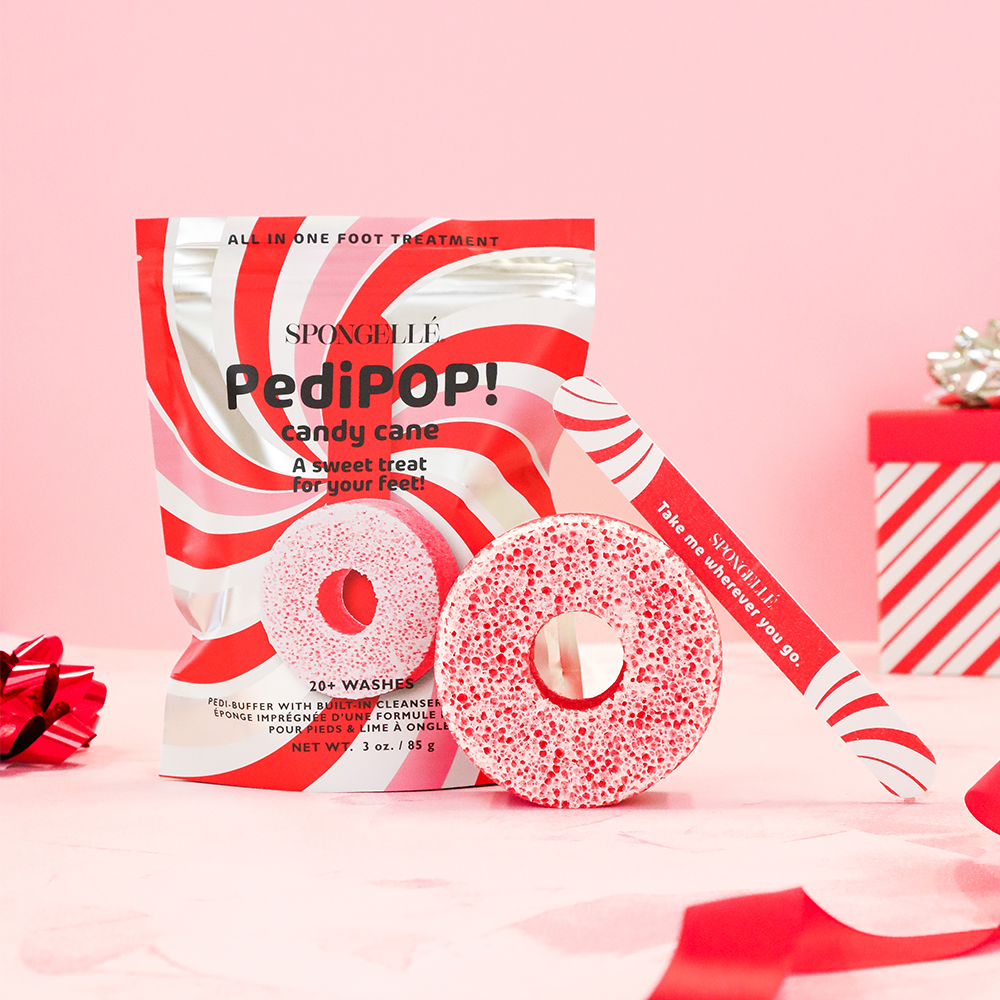 Candy Cane | Holiday PediPOP! Pedi Buffer & Nail File by Spongellé