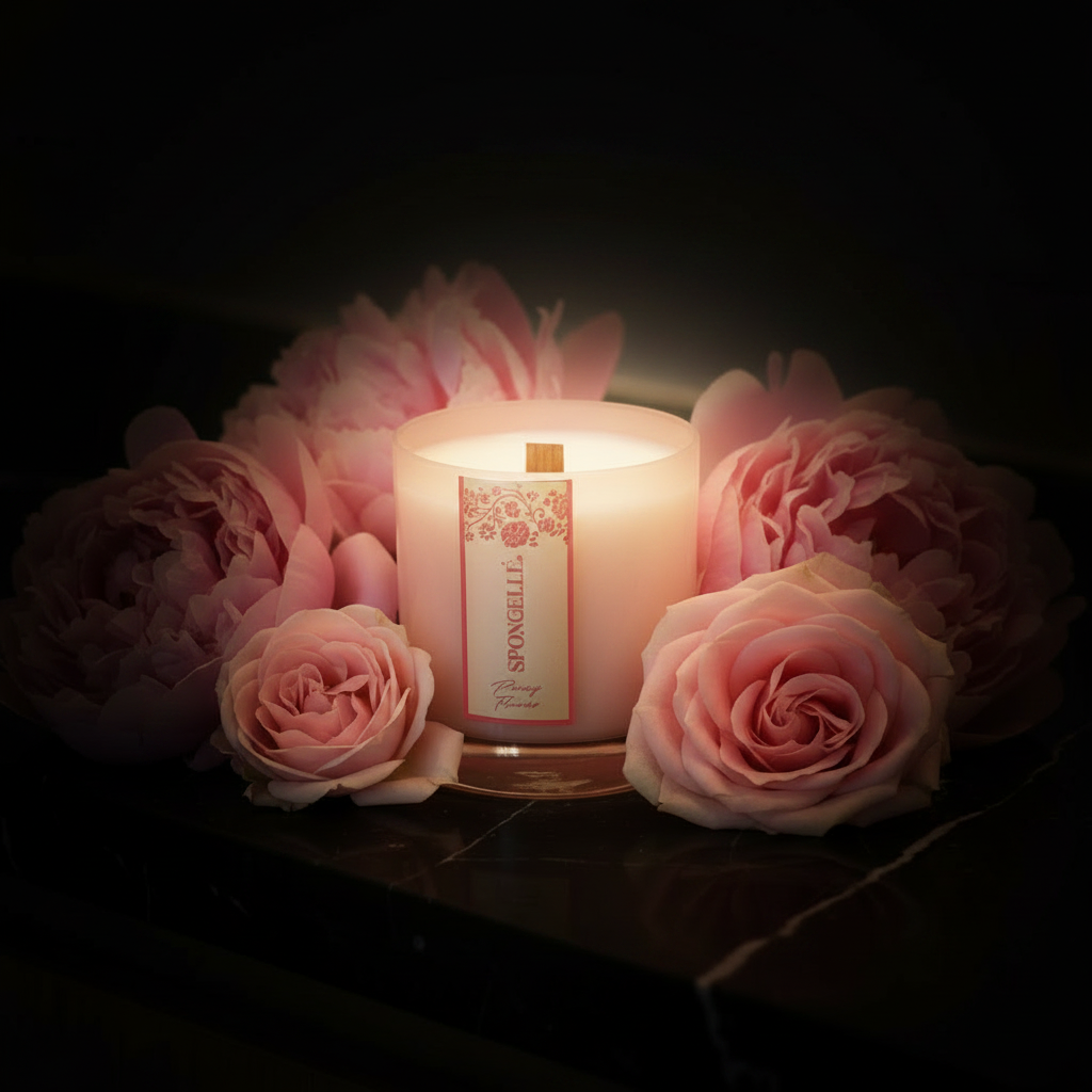 Peony Flower | Private Reserve Candle by Spongellé
